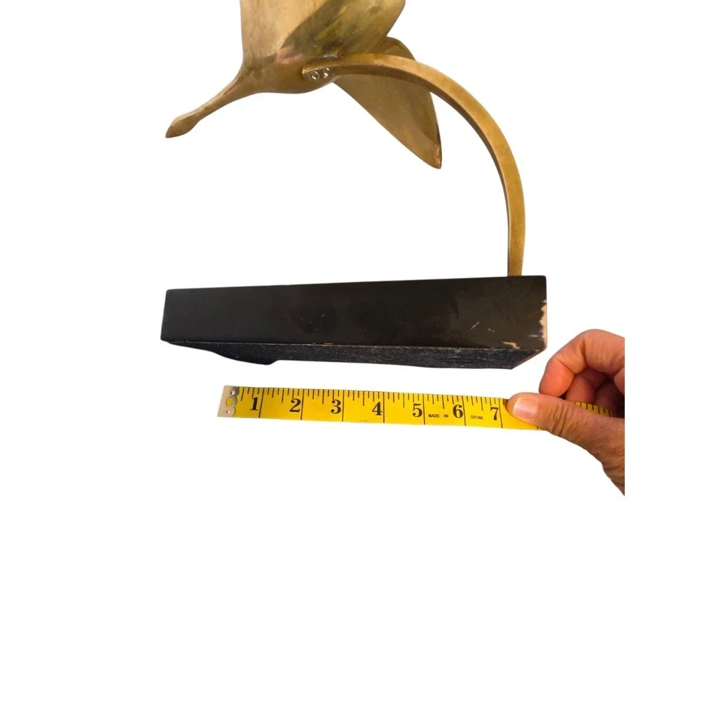 Vintage MCM Solid Brass Bird Flying Figurine 12.5